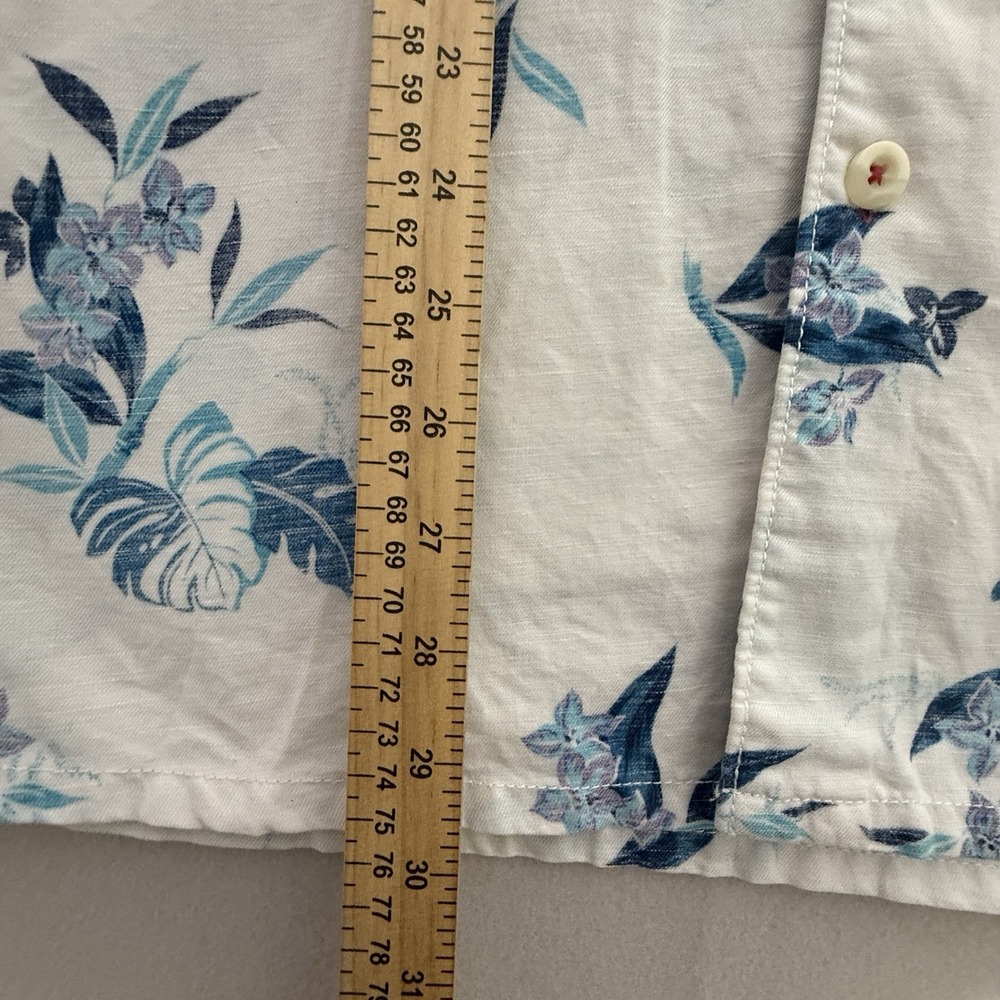 Tommy Bahama Men's Large Linen Blend Floral Short Sleeve Shirt Hawaiian - Picture 7 of 7